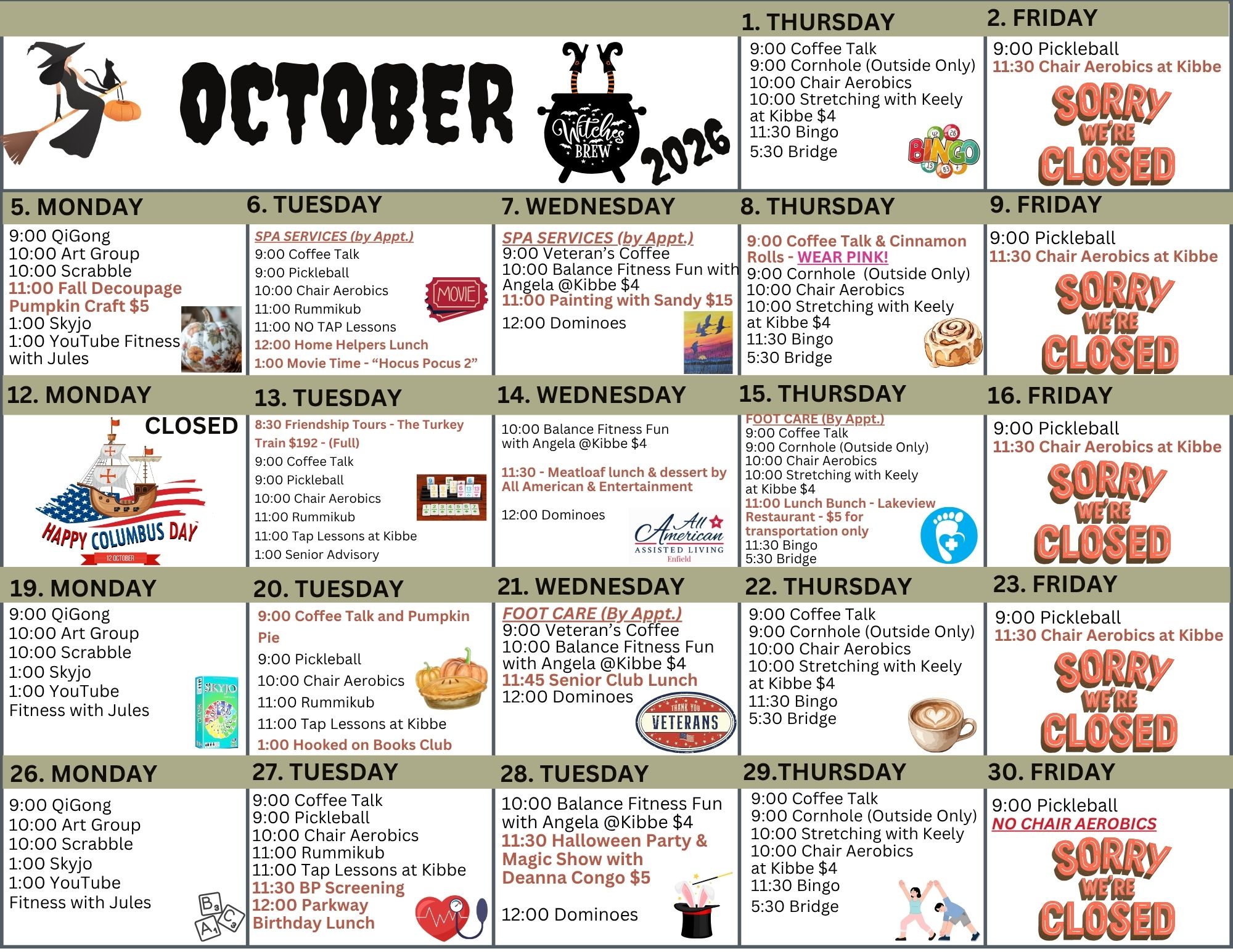 OCTOBER 2026 CALENDAR